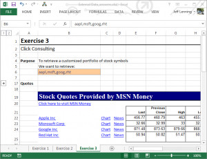 AUTOMATICALLY UPDATE STOCK QUOTES EXCEL