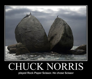 Chuck Norris Played Rock Paper Scissor - He Chose Scissor