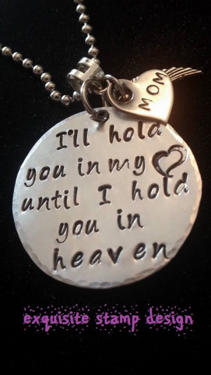 Hand stamped necklace, couldn't be more perfect for me. Missing my mom ...