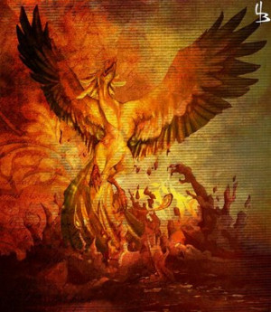 phoenix rising the mythical phoenix is reborn out of the