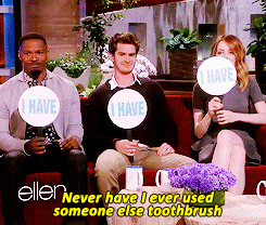 ... Garfield, Emma Stone and Jamie Foxx plays ‘Never have I ever