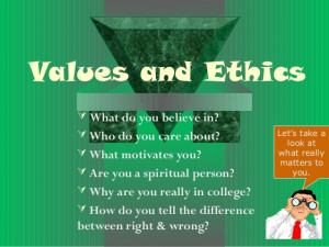 Ethics Morals and Values