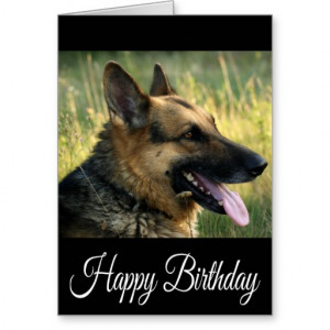 Happy Birthday German Shepherd Puppy Dog Card Greeting Card