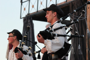 Bagpipers played at the beginning of each performance.
