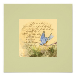 Bluebird on Branch Victor Hugo Quote Invite