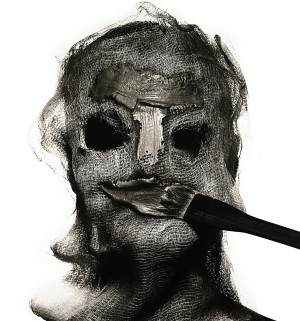 Beauty Treatment with Gauze Mask,” by Irving Penn, 1997.