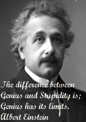 Genius & Stupidity albert einstein quotes
