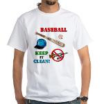 Baseball Anti-Drug /Doping White T-Shirt