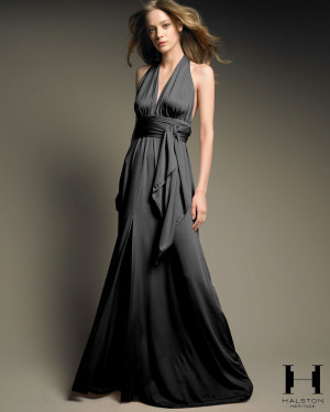 Halston Heritage Long Black Dress