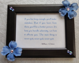 CLEARANCE / SALE Never Quit- Inspirational Quote Picture Frame - Gift ...
