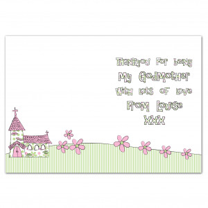 Godmother Card Pink Whimsical Church Personalised Cards Personalise