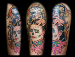 Three sittings later and my Frida Kahlo half sleeve is 8220finished