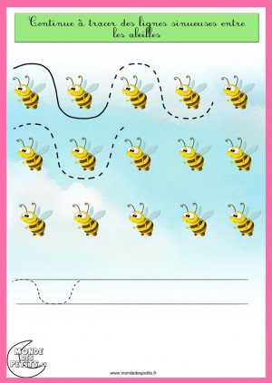 Schrijfpatroon bijen, free printableVague Graphsim, 1 400 1 980 Pixel ...