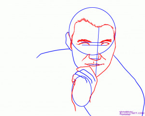 how to draw captain james t kirk from star trek step 2