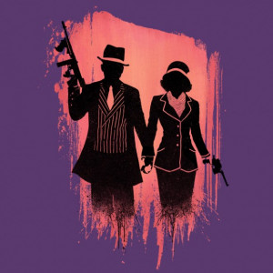 Sick silhouette of a gangster couple from the ’30s; Bonnie & Clyde ...