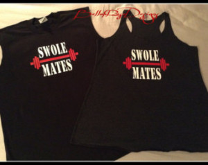 Couples Exercise Tank Tops. Work Out Couples Clothing. Couples Fitness ...