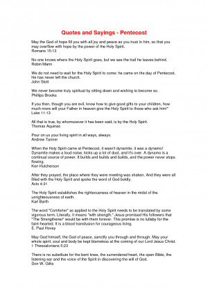 Quotes and Sayings - Pentecost by yaofenji