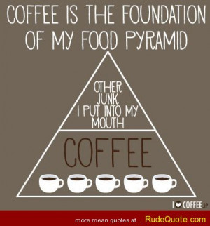Coffee is the foundation of my food pyramid.