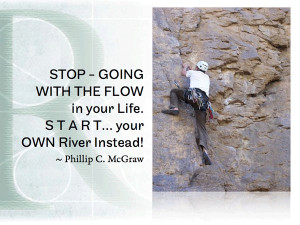 STOP - GOING WITH THE FLOW in your Life. S T A R T... your OWN River ...