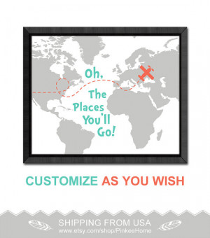 dr seuss oh the places you'll go quote motivational boy nursery idea ...