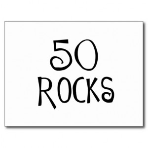 50th birthday gifts, 50 ROCKS Post Card