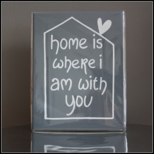 KIZ-quotes canvas - Home is where i am ...