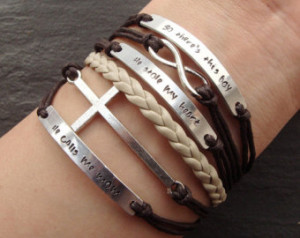 ... Quotes Bracelet, Cross & Infinity Bracelet, Braided Rope Bracelet