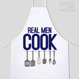 ... real men cook - adult custom bib apron - great for Father's Day gift