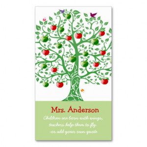 Apple Tree Teacher Quote Teacher Double-Sided Standard Business Cards ...