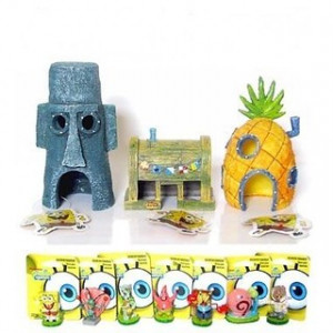 Spongebob Fish Tank Ornaments Set of 10 Aquarium sponge bob