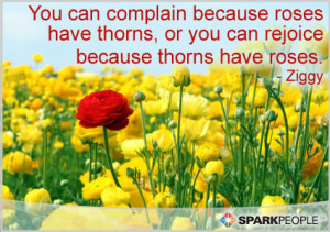 Motivational Quote - You can complain because roses have thorns, or ...