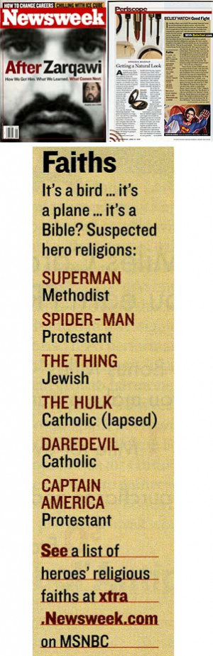 Superman's religious affiliation was mentioned in Newsweek . (Steven ...