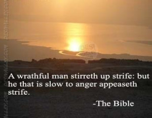 ... man stirreth up strife but he that is slow to anger appeaseth strife