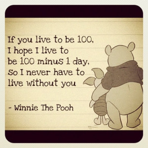 If you live to be 100 I hope to live to be 100 minus 1 day so I never ...