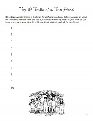 Examples from the Bridge to Terabithia Notebooking Packet (3 of 51 ...