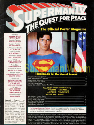 Superman IV The Quest For Peace Poster Magazine