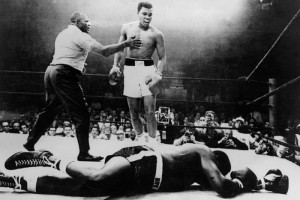 Photo: Ali stands over Liston after knocking him out during the world ...