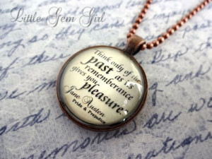 ... Pride & Prejudice Book Quote Necklace Antique Copper Book Jewelry