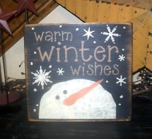 PRIMITIVE-CHRISTMAS-SIGN-WARM-WINTER-WISHES-SNOWFLAKES-SNOWMAN-2