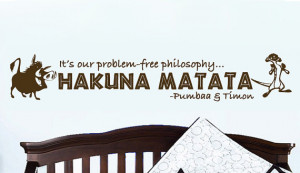 HAKUNA Matata Lion King Pumbaa Timon Wall Decal Art 6