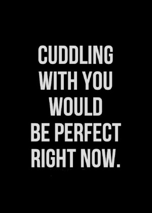 cuddling with you would be perfect right now