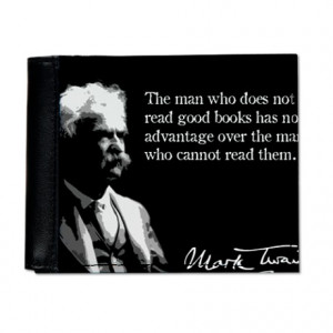 Mark Twain, Great Reading Quote, Mens Wallet