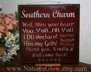 Southern Sayings - Southern Charm - Southern Phrases Wooden Sign ...