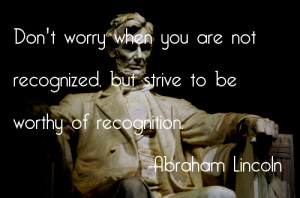 maturity includes the recognition that no one is going to see anything