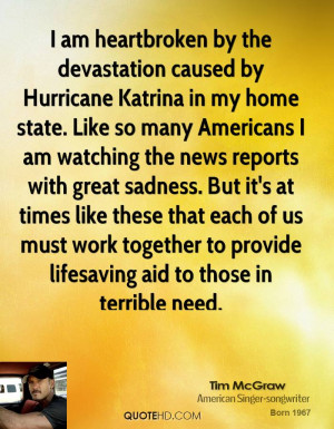 am heartbroken by the devastation caused by Hurricane Katrina in my ...