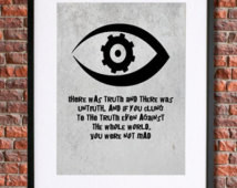 ... Dystopian Literary Poster, Book Lover | George Orwell Quote, Big
