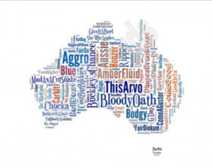 Australian Sayings Map Funny Slan Phrases Unique Unusual Gift For