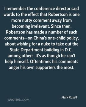 Mark Rozell - I remember the conference director said words to the ...