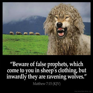 Beware of false prophets, which come to you in sheep's clothing, but ...