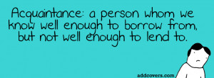 Acquaintance {Funny Quotes Facebook Timeline Cover Picture, Funny ...
